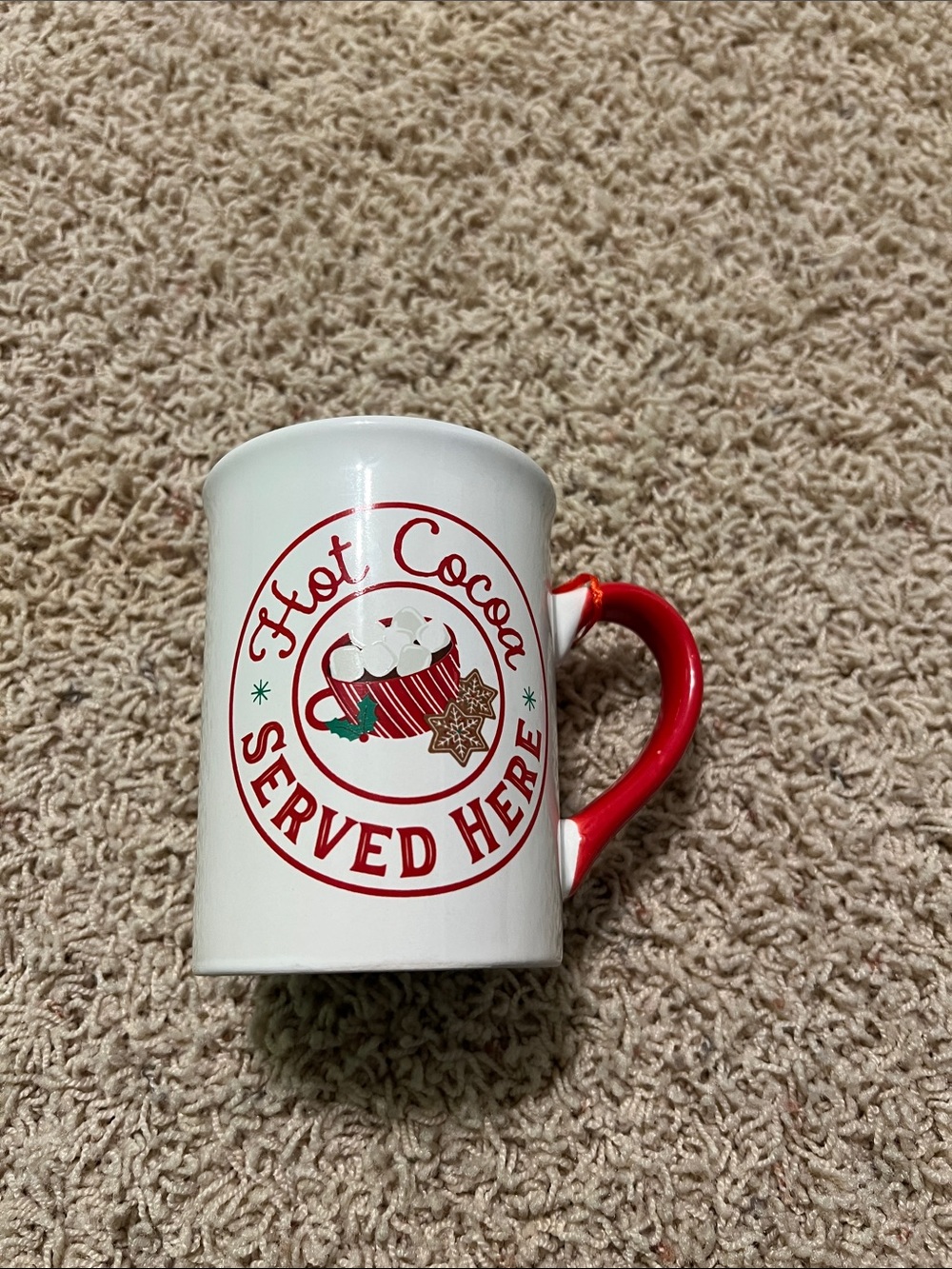 NEW Holiday 'Hot Cocoa Served Here' Ceramic Mug - White & Red